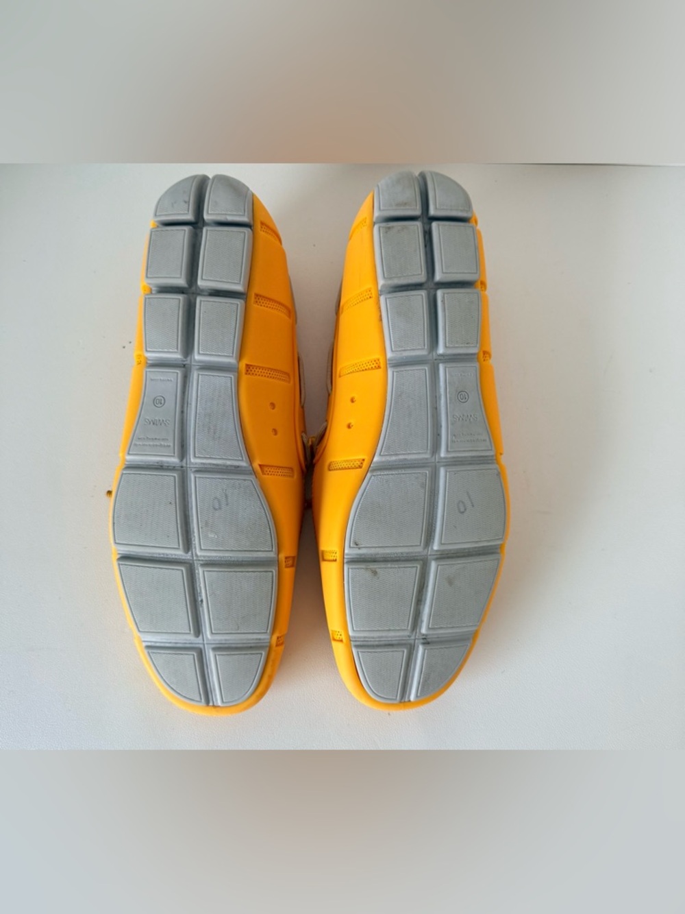 Swims Men's Yellow Knit Woven Driver Slipon Loafers 10 - Picture 12 of 13